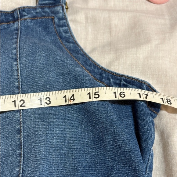 Celebrity Pink Blue Denim Jeans Overalls L - Picture 10 of 15